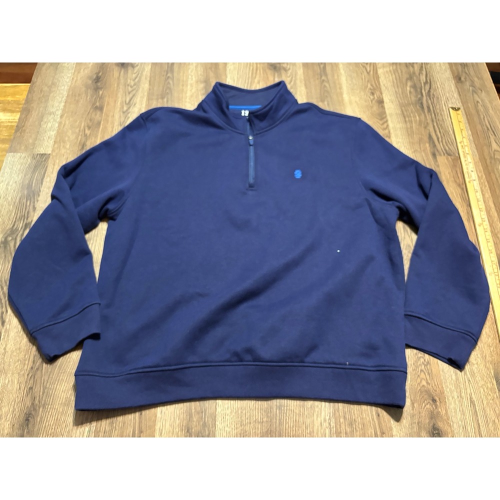 IZOD Advantage Performance Mens XXL Blue Pullover Quarter Zip Stretch Fleece